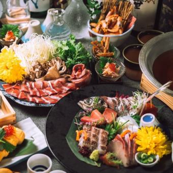 2.5時間飲み放題と獺祭含む銘柄日本酒20種付き【涼ブリしゃぶしゃぶコース】8500円⇒7000円 