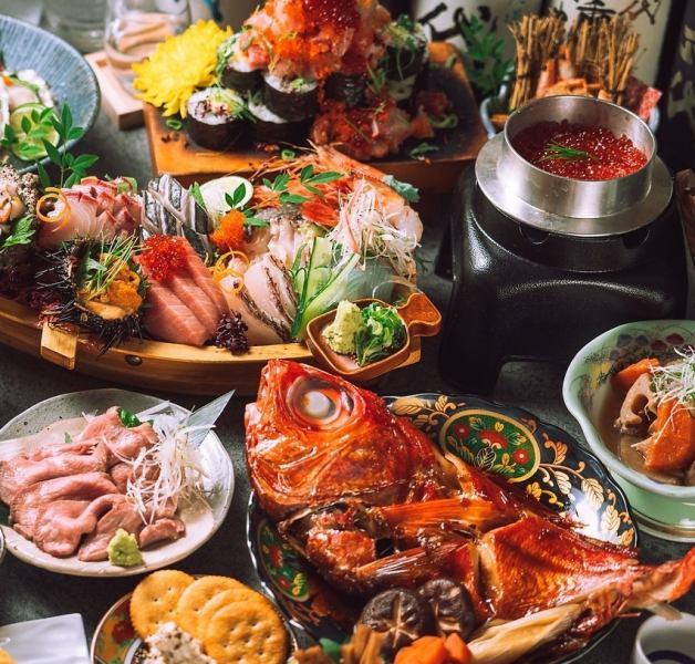 コースすべてに獺祭付き銘柄日本酒20種と毎朝厳選！魚の鮮魚が自慢の逸品に舌鼓！宴会、歓迎会、飲み会に◎