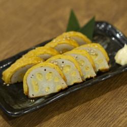 熊本名物　揚げたて辛子蓮根