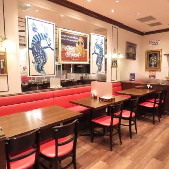 The walls are decorated with Indian goods, creating a bright interior. Great for girls' get-togethers too.