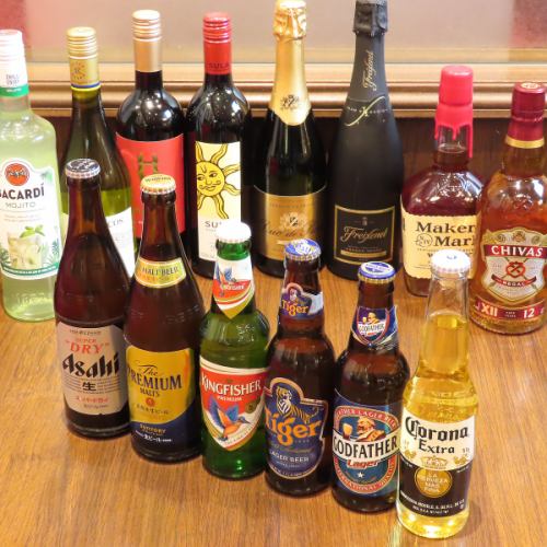 A wide variety of drinks on the menu, from domestic and international beers to premium whiskeys.