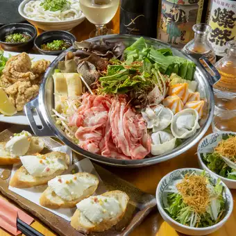 대인기! 봄 국화의 물 만두들이 [가려 마마화 냄비 코스]/7품/120분 음방 첨부/6000엔(부가세 포함)