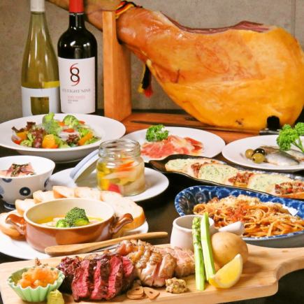 【人気メニュー勢揃い！忘新年会プラン】　全10品8500円コース　2時間飲み放題付き