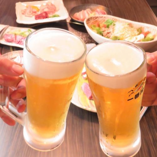 お肉とビールの相性◎