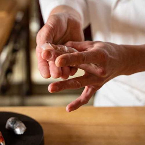 Fresh fish sushi made by a skilled craftsman