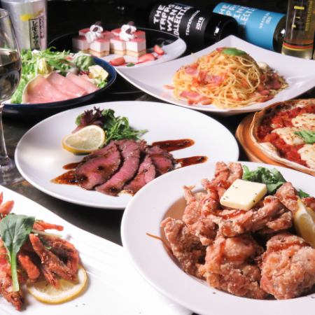 【3月・4月】『学生限定コース』唐揚げ・ピザ等料理全6品2.5時間[飲放]付3500円