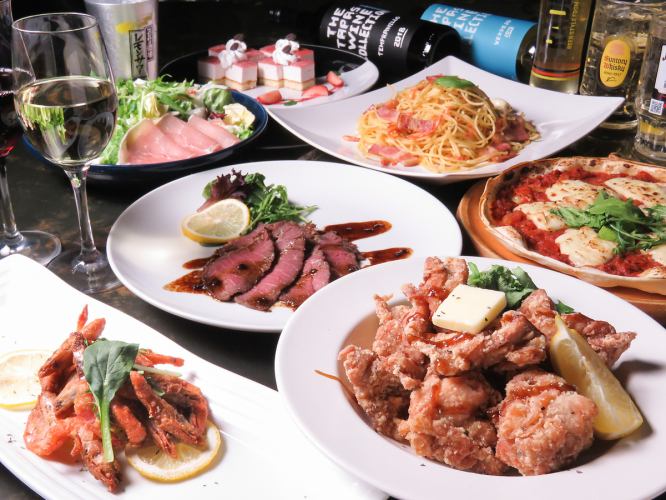 【3月・4月】『学生限定コース』唐揚げ・ピザ等料理全6品2.5時間[飲放]付3500円