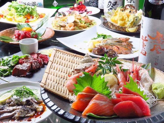 【5月・6月】『新緑の宴コース』鮮魚盛り／牛カイノミ/天ぷら等料理10品2Ｈ[飲放]付5000円