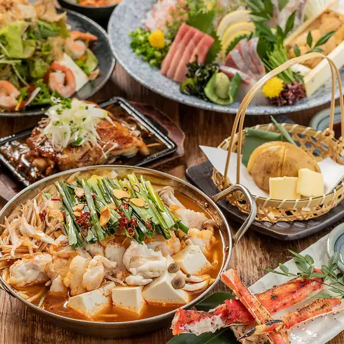 【 모란 코스 】 밀어 ◎ 선택할 수있는 메인은 굴 치게 냄비 or 가지 냄비 능 ♪ 2.5 시간 음료 무제한 9 품 5000 엔