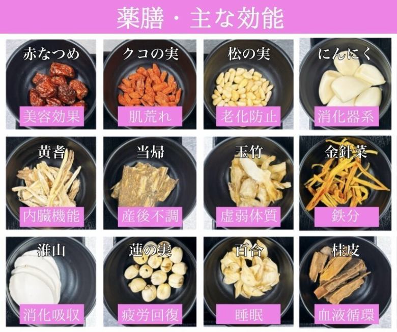 薬膳・主な効能