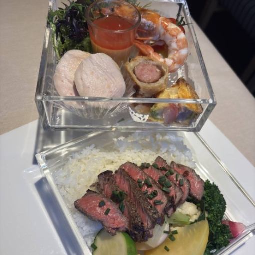 【金曜日ランチ限定】和牛ステーキ御膳　落ち着いた店内でお召し上がり頂く2段重（6食限定）