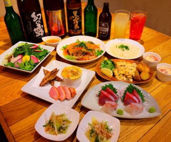 For welcoming and farewell parties!! [3 hours all-you-can-drink included] 8 dishes with plenty of seasonal ingredients!! Shunsai course 5,000 yen (tax included)