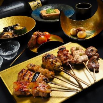 【串のコース】八本コース☆〆の新鮮卵かけご飯や串8本など贅沢な全8品6050円(税込)♪