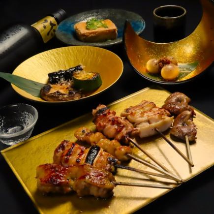 【串のコース】六本コース☆半熟うずら醤油漬けや串6本など美味しい全6品4950円(税込)♪