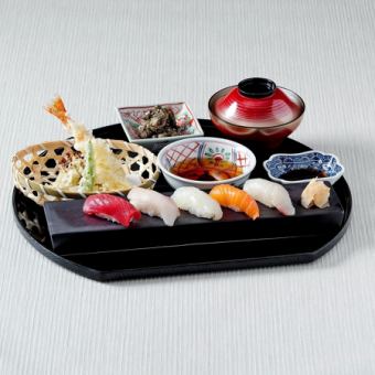 【ランチ】 天扶羅にぎり膳