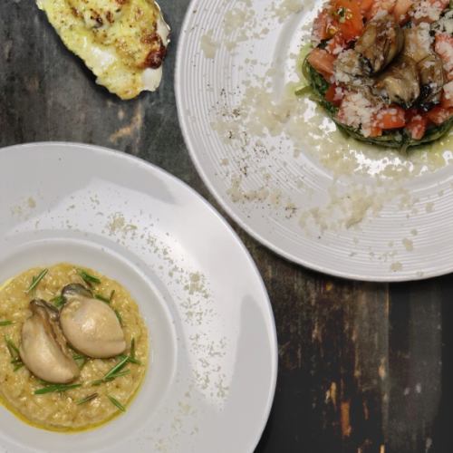 Oyster and white wine risotto