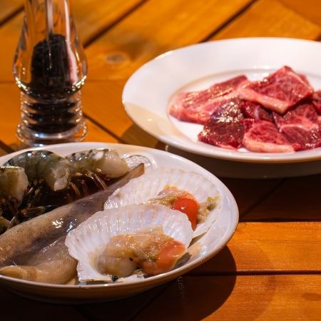 BBQセット【魚介と国産黒毛和牛セット1人前】※2人前～注文可