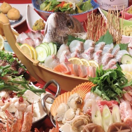 　【忘年会におすすめ♪】ドライ付120分飲放！選べる鍋と刺身個々盛など全9品⇒5500円(税込)