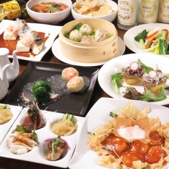 Yummy的豪華海鮮和肉類中式套餐6,000日元、8道菜、120分鐘、含精釀啤酒的無限暢飲方案