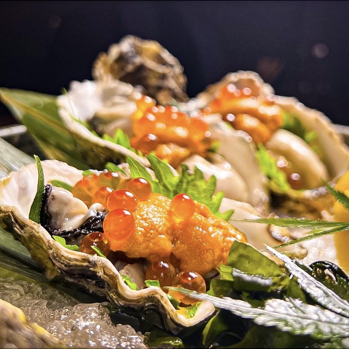 We offer oysters from Hiroshima Prefecture.