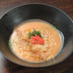 明太子クリームのおうどん