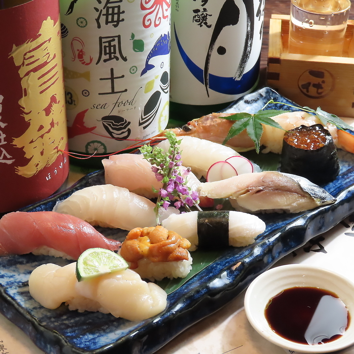 【薬研掘】日本酒と朝獲れの鮮魚の和食居酒屋、〆は自慢のお寿司&おうどんをどうぞ。