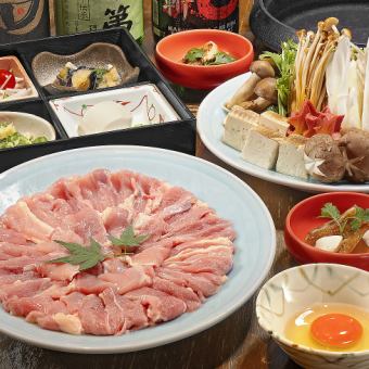 Kagura Chicken Sukiyaki Course [Food only] 6,500 yen (tax included)