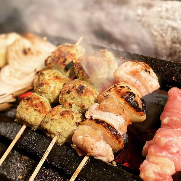 We baked the morning chicken carefully with Bincho charcoal! << Yakitori >> Everyone is sure to be satisfied ★