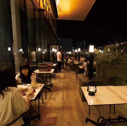 Starlit BBQ on the open terrace♪ Directly connected to the west exit of Takasaki Station!