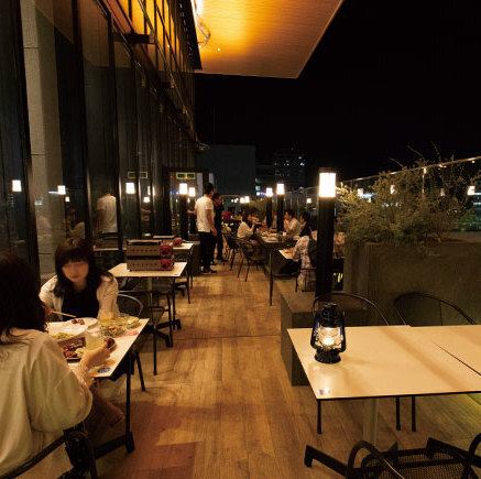 The store is located on the 7th floor of Takasaki Opa.The beer garden has a total of 60 seats! We also have covered seats so you don't have to worry if it rains! Please feel free to contact us for details. Come and have a great time with your family and friends.