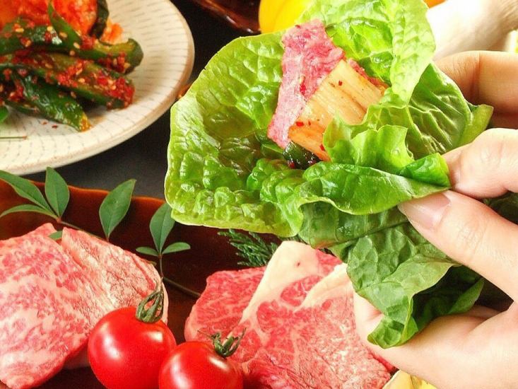 All-you-can-eat, so not only the meat but also the vegetables are fresh! Men: 3,498 yen Women: 3,168 yen