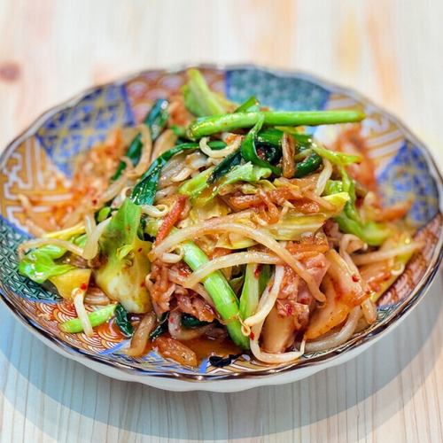 Stir-fried pork and kimchi