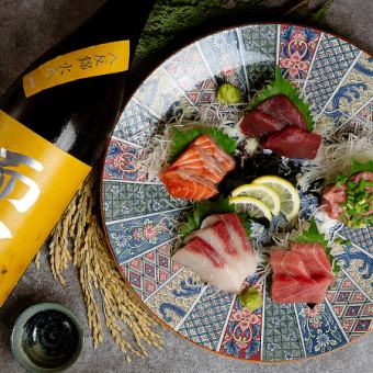 [Welcome/farewell party course] 8 dishes in total, 3 hours of all-you-can-drink for 4,980 yen! Includes a platter of 6 kinds of fresh fish and a wide selection of grilled wagyu beef.