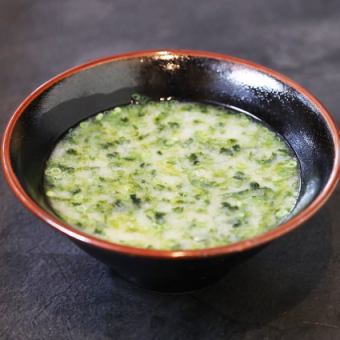 Sea lettuce soup