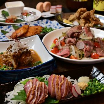 [Most popular!] Enjoy 2 hours of all-you-can-drink with a toast beer, the popular grilled chicken breast, and dessert for a total of 8 dishes ♪ 3,500 yen
