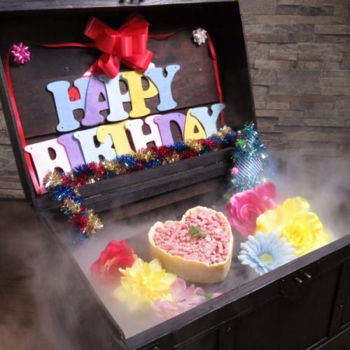 [Luxury! Treasure chest ice brulee Chicago birthday ★] # SNS shine # impactful # best surprise