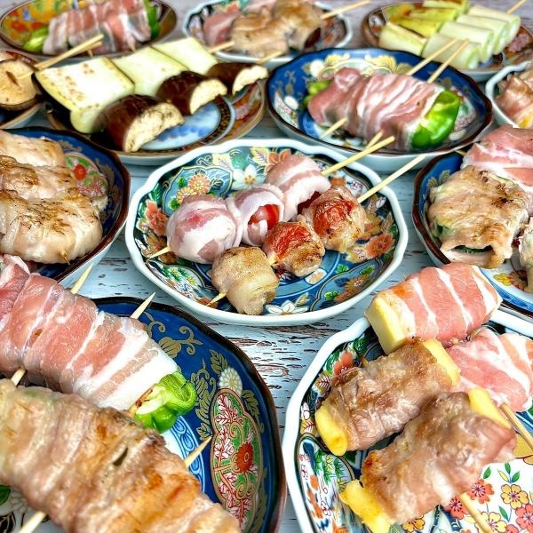 備長炭【炭火豚巻き串】