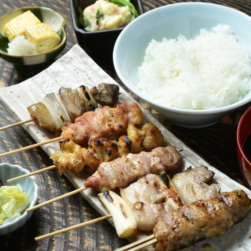 備長炭♪炭火焼き鳥定食