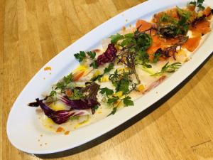 Three kinds of fresh fish carpaccio