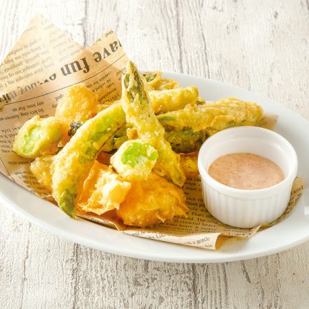 季節野菜のフリット　明太マヨソース