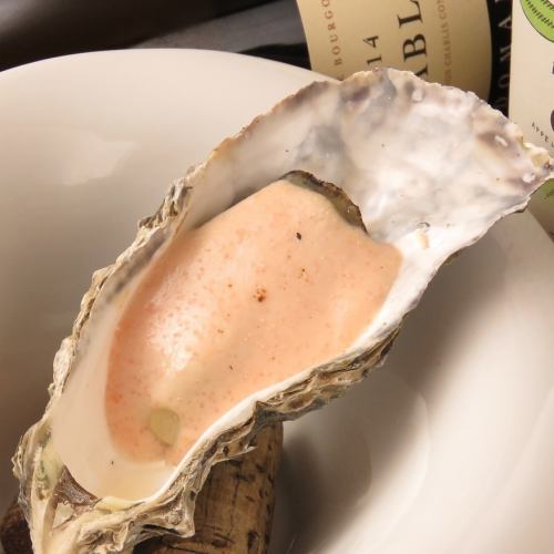 Oven roasted oysters (Menta cream)