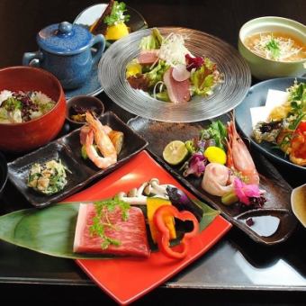 【100分豪華飲み放題付】『桜おまかせ 8850円⇒8150円コース』｜ステーキ90g＋10品