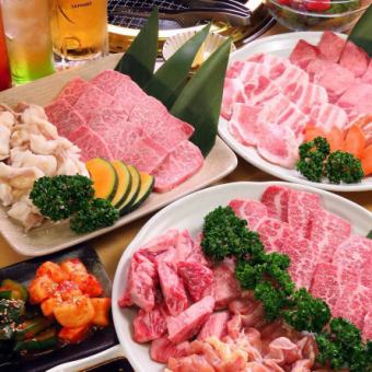 OK on the day! All 14 items with Zabuton & Wagyu top loin [5000 yen course]