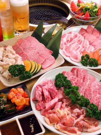 当天OK！Zabuton＆和牛上里脊肉全14种【5000日元套餐】