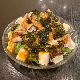 豚しゃぶと豆腐の韓国風チョレギサラダ