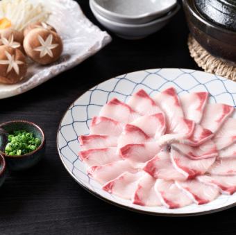 2H飲放付 脂の乗った「ブリしゃぶ鍋コース」！季節を通して人気！