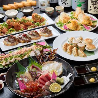 平日限定【2時間飲み放題/生なし】A4黒毛和牛・旬魚お刺身など《和洋中満喫》雄コース/4500円