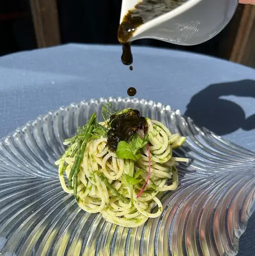 [Fish Lunch Course] Two-tiered appetizer platter, fish dish, cold pasta + 1 bottle of Spanish SW wine