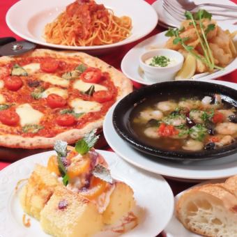 ジャルディーノコース[飲放+室料込]5500円！平日240分、金土祝前180分