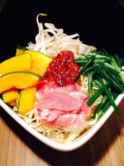 【創作もんじゃ焼】中華風激辛もんじゃ